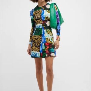 Alice + Olivia Floral Patchwork Long Sleeve Dress